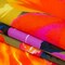 1 Yard Italian Proper Pink and Tangy Orange Floral Digitally Printed Silk Charmeuse Fabric 55 inch Width